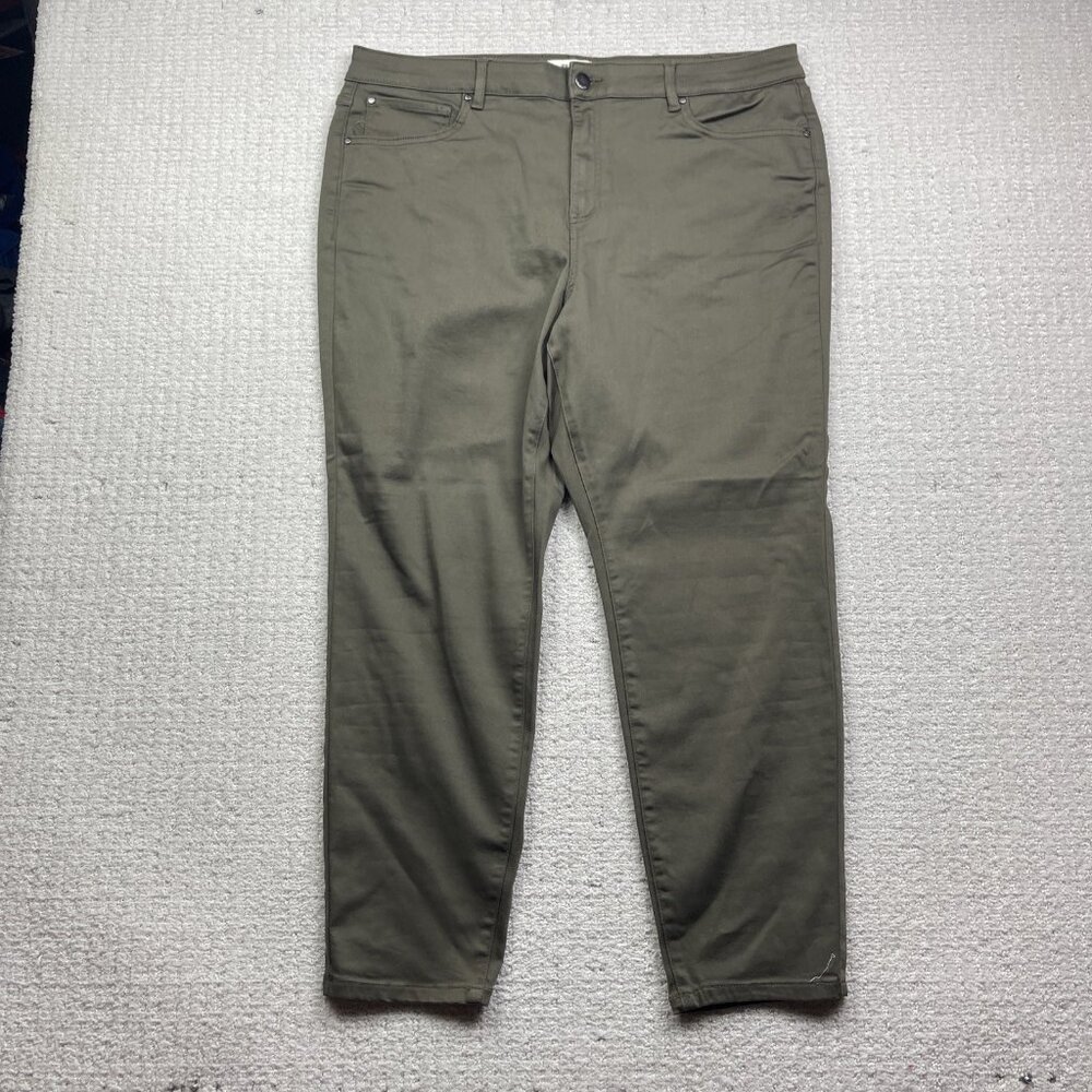 RW&CO Premium Denim Natalie Stretch Pants Size XXL Military Olive Faded Green